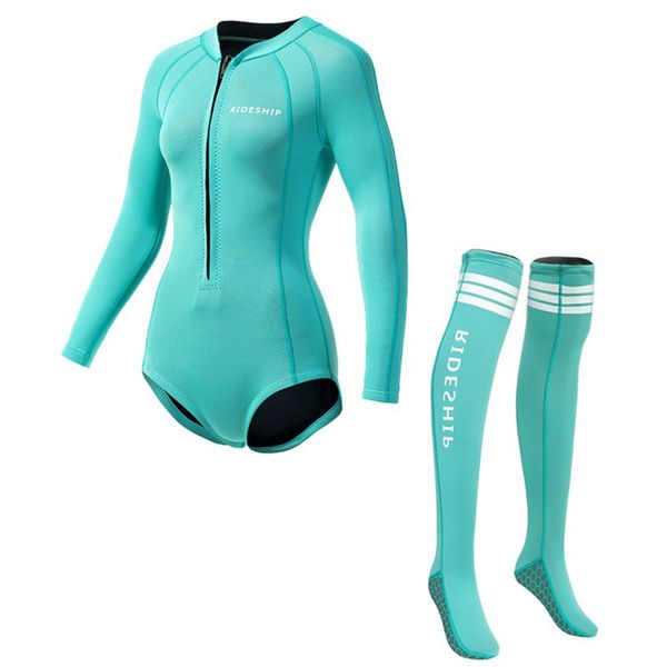 Rideship 2MM Nylon Fibre Bikini Diving Wetsuit Set - Blue