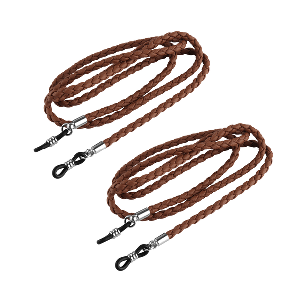 Pou Pu Leather Eyewear Straps Double Pack Brown