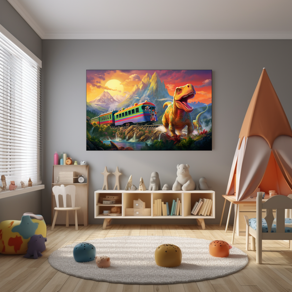 Canvas Wall Art - Dino Train Ride - BK0127