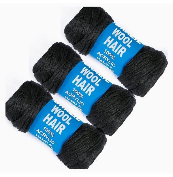 Pack of 3 Brazilian Wool Hair Acrylic YarnBlack Shop Today. Get it