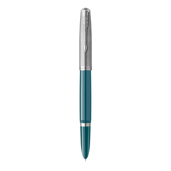 Parker 51 Fountain Pen - Teal Chrome Trim
