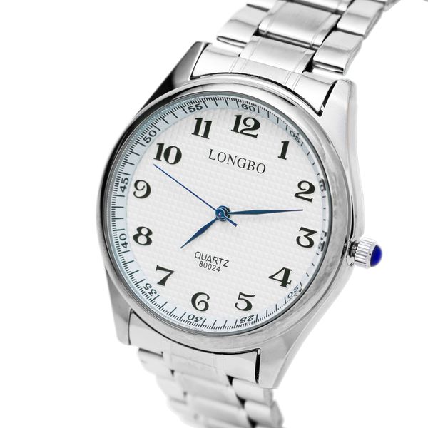 Longbo Men's Stainless Steel Analog Quartz Silver Luxury Watch- 33mm
