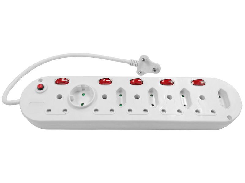 Switched Multi-Plug 5x16A 5x5A 0.5m Cord: MP-10WSWI
