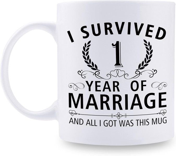 1 year in my marriage-Mother's day-Father's day-Valentines-Christmas Mug
