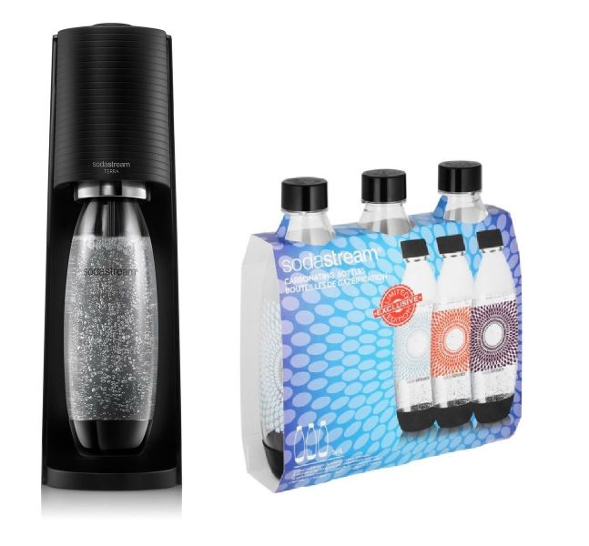 Sodastream Terra Black Full Pack + 3 X 1 Litre F image