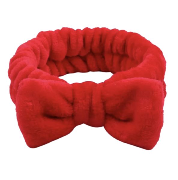 OMG HeadBand Soft Fleece Makeup Cosmetic Shower Elastic Protection Bowknot