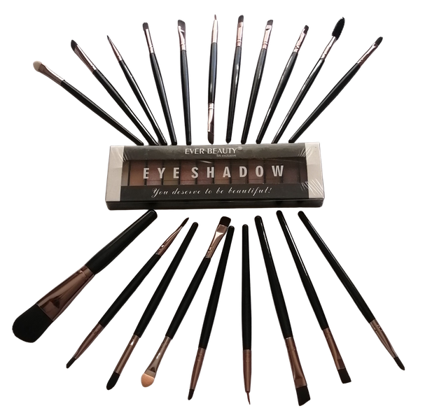 Glam Goddess 20-Piece Makeup Brush Set with Eye Shadow Palette by ASR