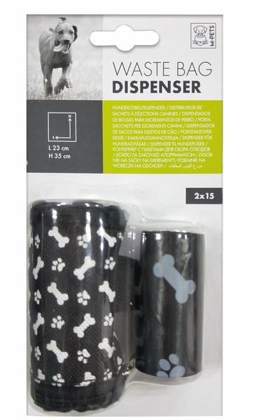 M-Pets Waste Bag With Soft Dispenser- Black