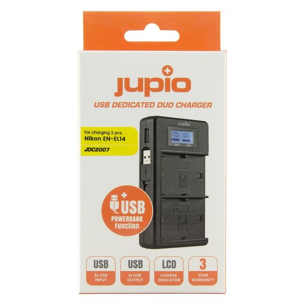 Jupio USB Dedicated Duo Charger LCD for Nikon EN-EL14(A)