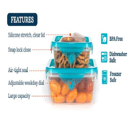 12-Piece Stretch and Fresh Stretchable Silicone Air-Tight Food Storage