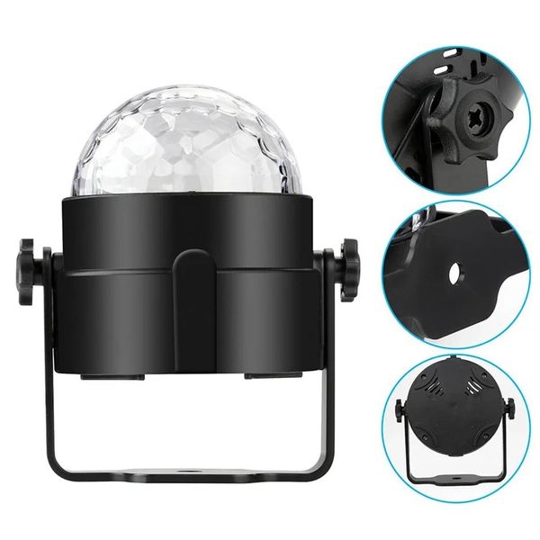 YK2315 6W Sound Activated Disco Ball Remote Controlled EU Plug Strobe Light