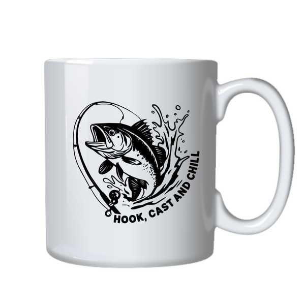 Hook Cast Chill Fishing Ideal Dad Birthday Christmas Gift Mug Cup 402
