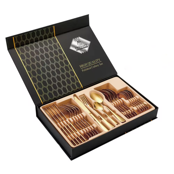 24 Piece Set of Stainless Steel Fork and Spoon Tableware