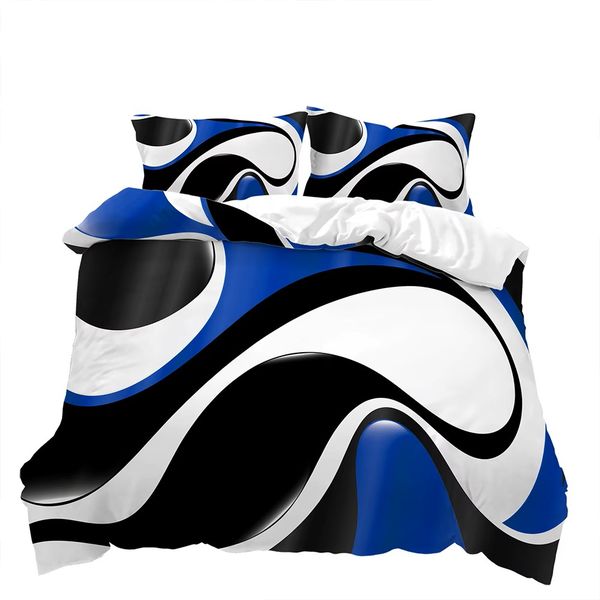 Funky Waves 3D Printed Double Bed Duvet Cover Set