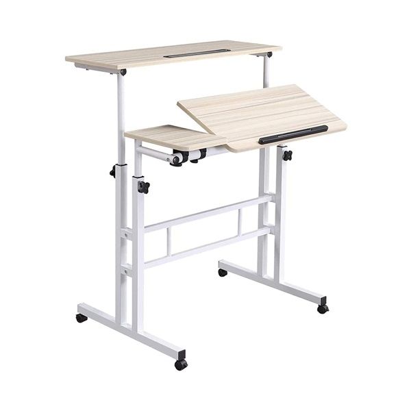 Multifunctional Stylish Home Lazy Laptop Computer Workstation Desk-Beige