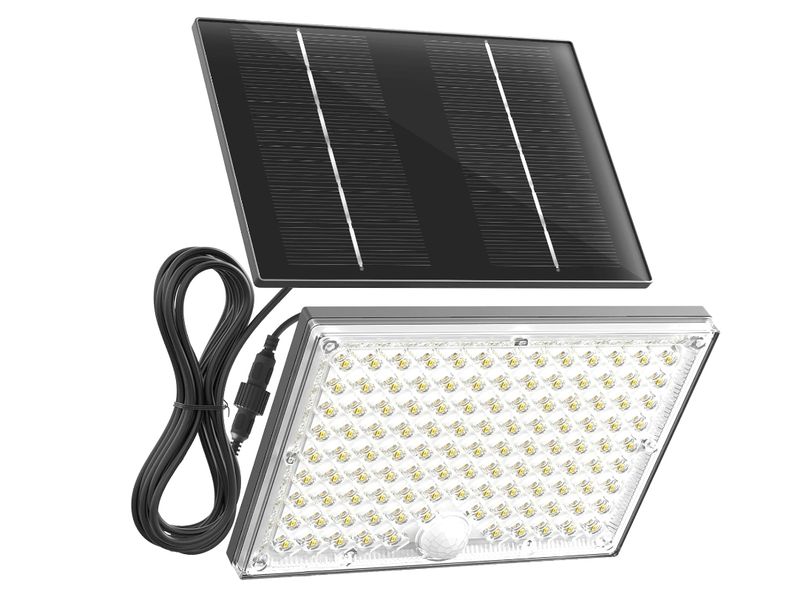Solar Motion Sensor Outdoor Flood Lights with 113 Bright LEDs