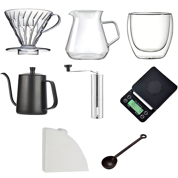 Coffee Maker Set Glass Pour Over Coffee Maker Manual Coffee Grinder Set