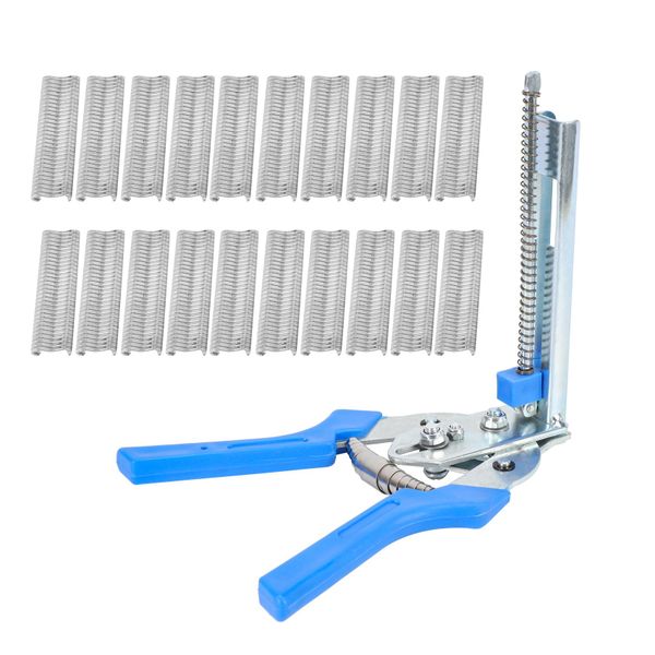 1 Pc Hog Ring Plier and 600 Pcs M Clips Chicken Cage Compatible with None