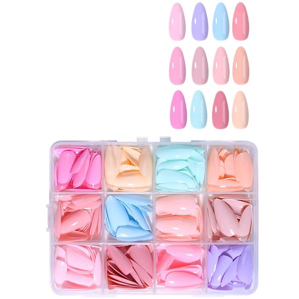 288 Piece Pastel Colour Press-On Nail Tips Set