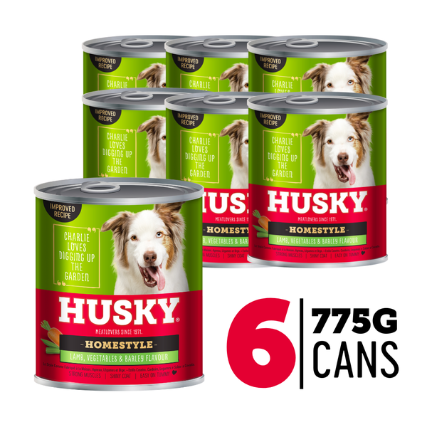 Husky Homestyle Lamb, Barley &amp; Veg (6 x 775g) Wet Dog Food Cans