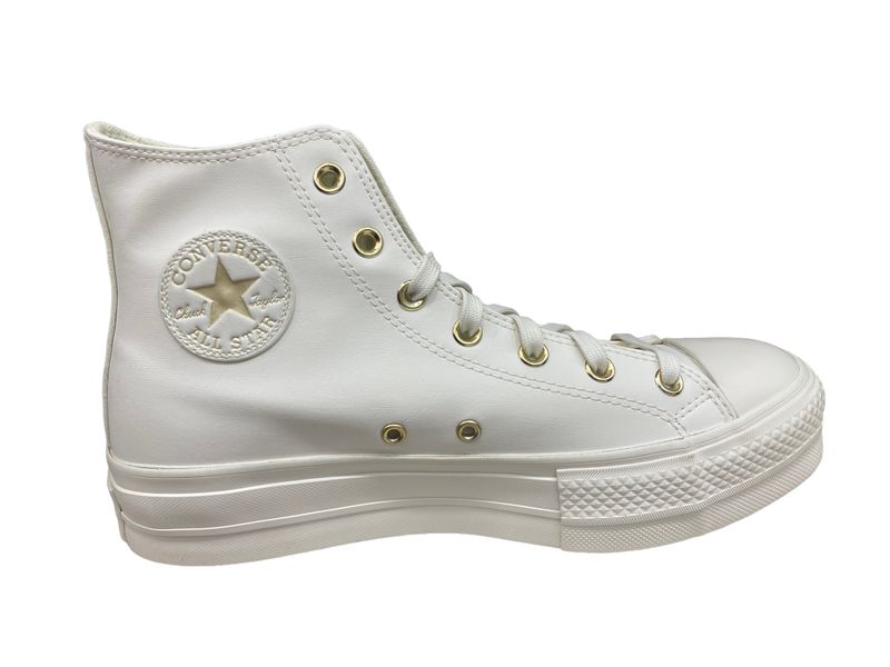 Converse - CTAS Lift HI Vpmtage White/Egret/Gold Ladies Platform HI Tops