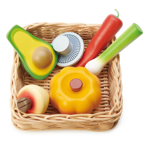 Tender Leaf Wooden Veggie Basket