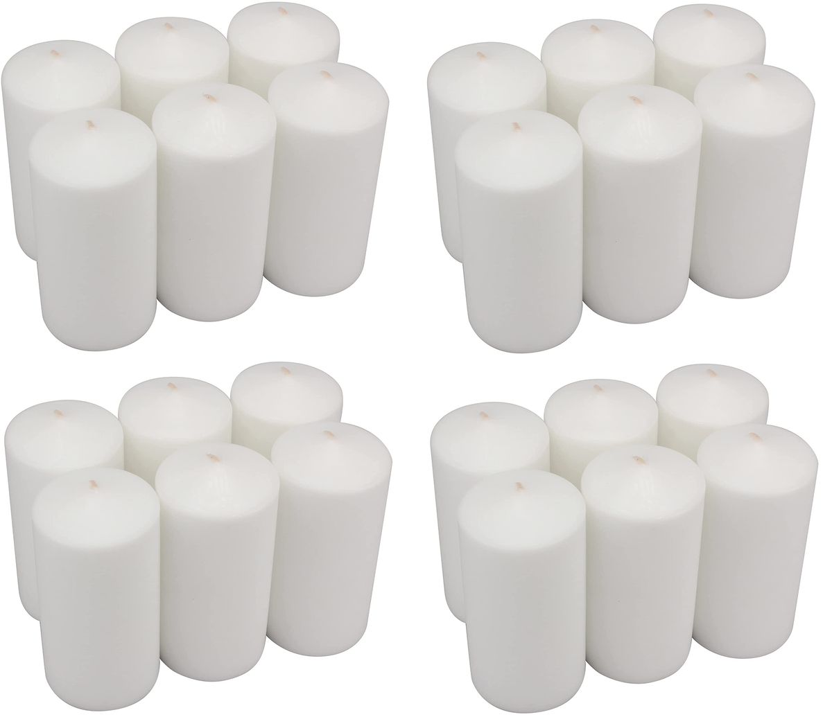 Exquisite And Longlasting Pillar Candles White / 24 Piece Shop