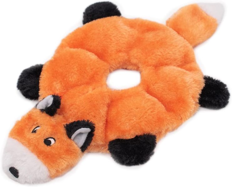 ZippyPaws Loopy Squeaky Plush Dog Toy (No Stuffing) - Fox