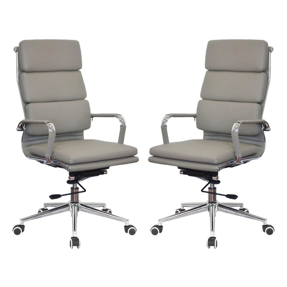 Classic PU Cushion High Back Office ChairsSet of 2 Per BoxGrey Shop