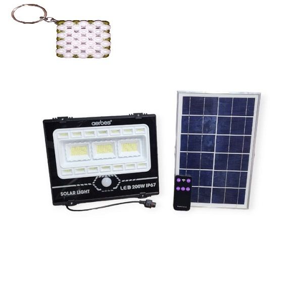 Solar Powered Sensor Motion Floodlight With Remote Control 200W+Key Holder