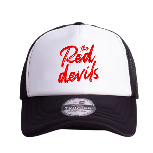 Black and White Trucker Cap - The Red Devils United Supporter Cap