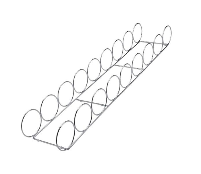 9 Ring Slim Line Wine Rack - Chrome 985 x 180mm