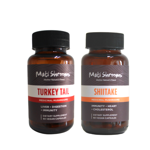 Muti Shrooms - Turkey Tail + Shiitake - Mushroom Immune Support - 120 Caps