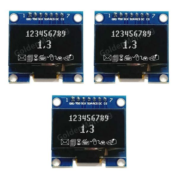 Robotico 1.3" SPI 128x64 SSH1106 OLED LCD Display Bundle (3pc)