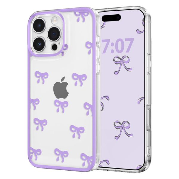 Compatible With IPhone 13 Pro Case Transparent With Cute Bowknot Pattern