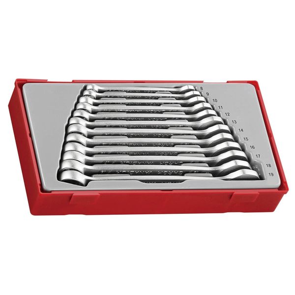 TengTools - Anti Slip Metric Combination Spanner Set in Tool Tray