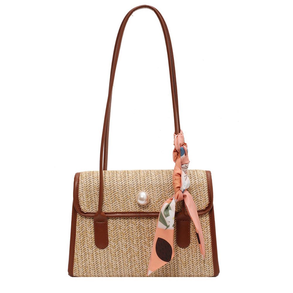 Blackcherry Colour Block Raffia Shoulder Bag | Buy Online in South ...