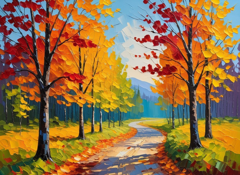 Modern Canvas Wall Art Home Decor - Colourful Pathway