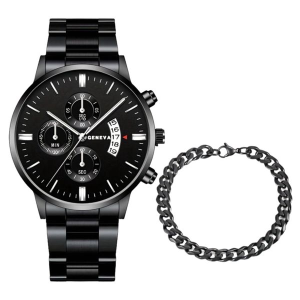 Quartz Watches hombre Fashion Men Stainless Steel Watch With Bracelet