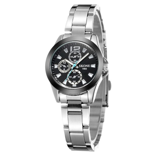 Skone Women's Shefford Steel Watch - Silver &amp; Black