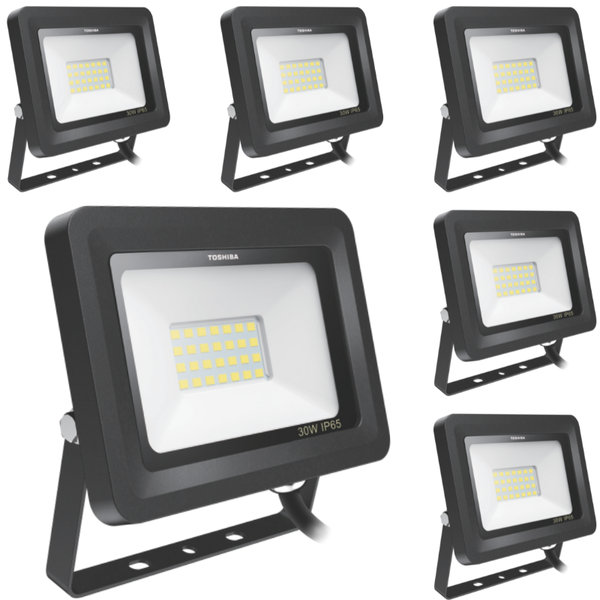 Toshiba Floodlight Outdoor IP65 30W Cool Daylight 6500K - 6 Pack