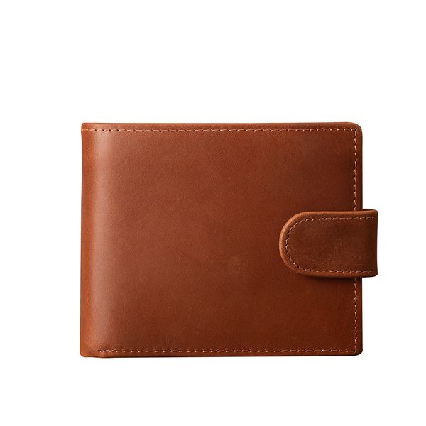 New men's short first layer cowhide multi-card bi-fold fashion wallet
