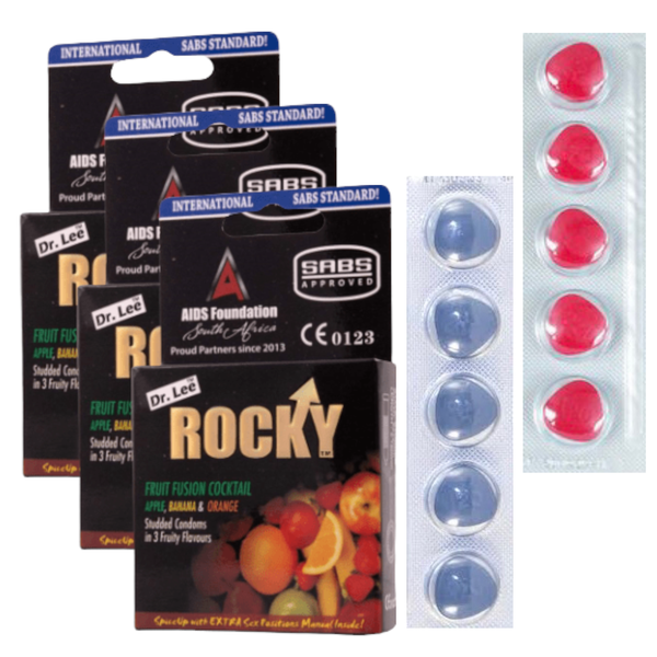 Dr Lee Rocky 3 Set Fusion Cocktail Condoms With 10 Performance Tablets