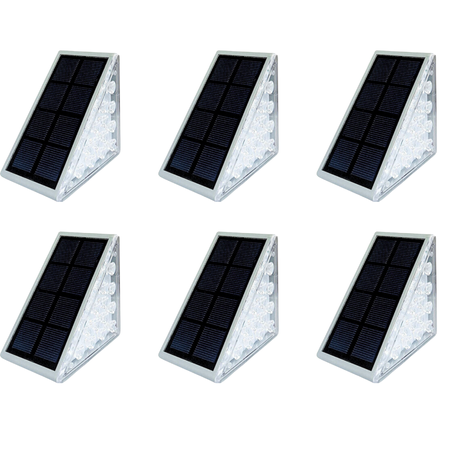 AICOM - 6PCS Solar LED Lights for Outdoor Stairs Pathway Up to 10 Hours Image