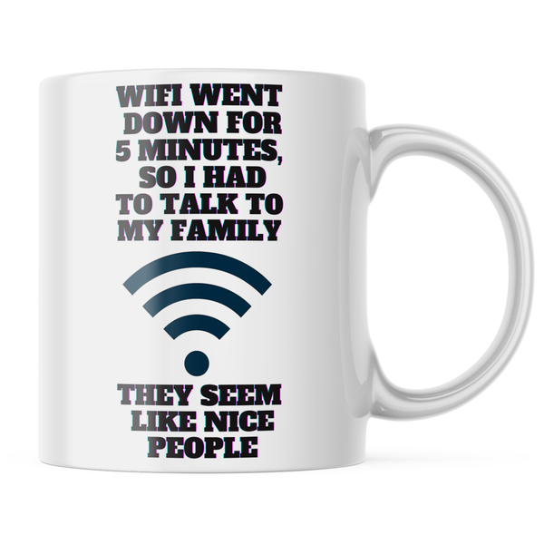 Ceramic Wifi Family Mug - White - 11 OZ