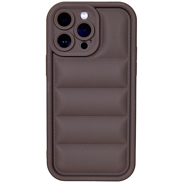 Brown - Phone Case with Puffer Texture - Iphone 14 Pro Max