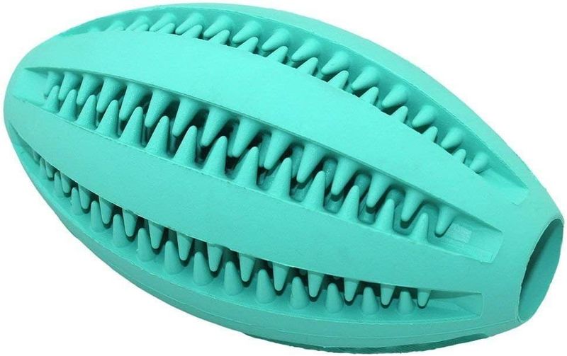 Pet Dog Chew Treat Dispensing Teeth Cleaning Ball Toy - Blue