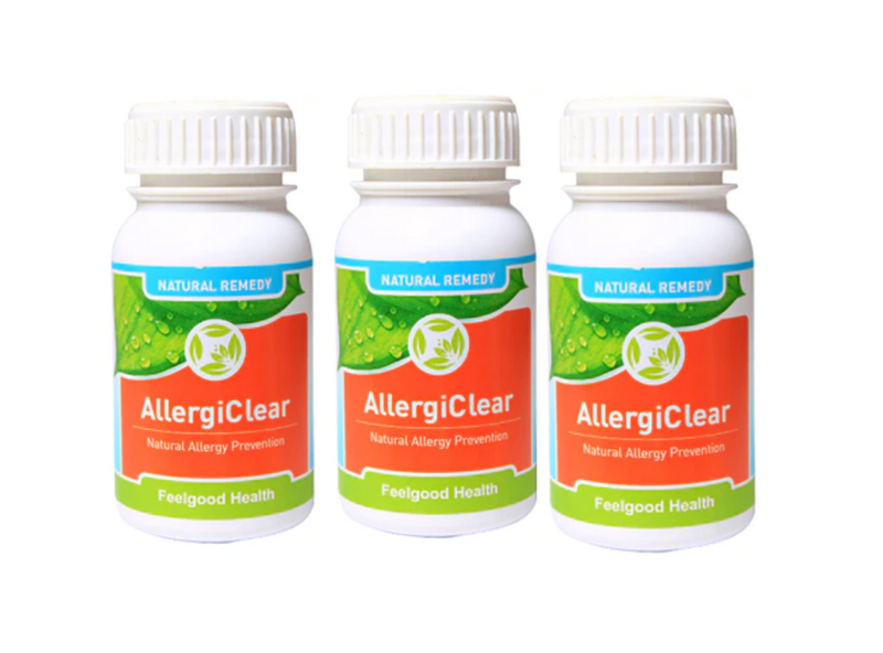 Feelgood Health - AllergiClear - Allergy Prevention - 90 x Veg Caps x 3