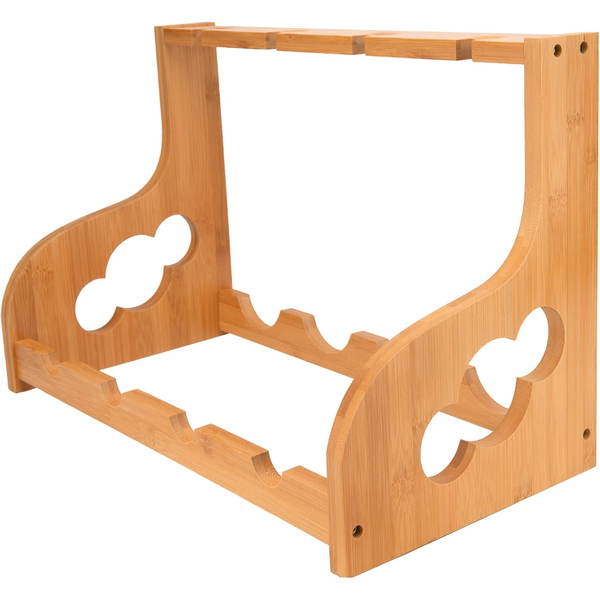 Wine Rack with Glass Holder Countertop Standing Drying Rack Bottle Holder