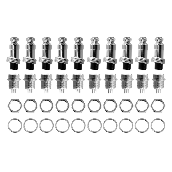 10Set M12 3 Pin 12Mm Aviation Connector Male + Female Circular